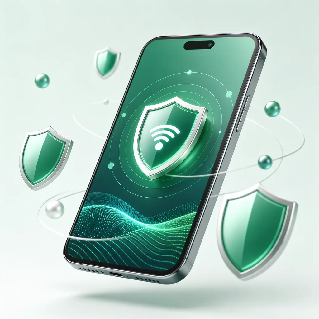 Illustration of a secure v2rayNG Android connection